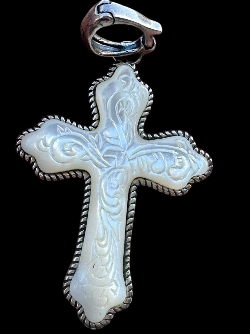 Carolyn Pollack Sterling Silver Picture Jasper Enhancer Pendant For Necklace